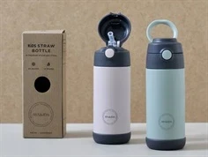 AYA&IDA mint green kids drikkeflaske med sugerør 350ml